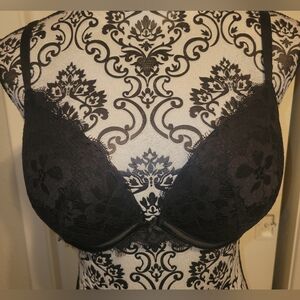 Victoria Secret Dream‎ Angels Black Lace Push Up Padded Bra 34D